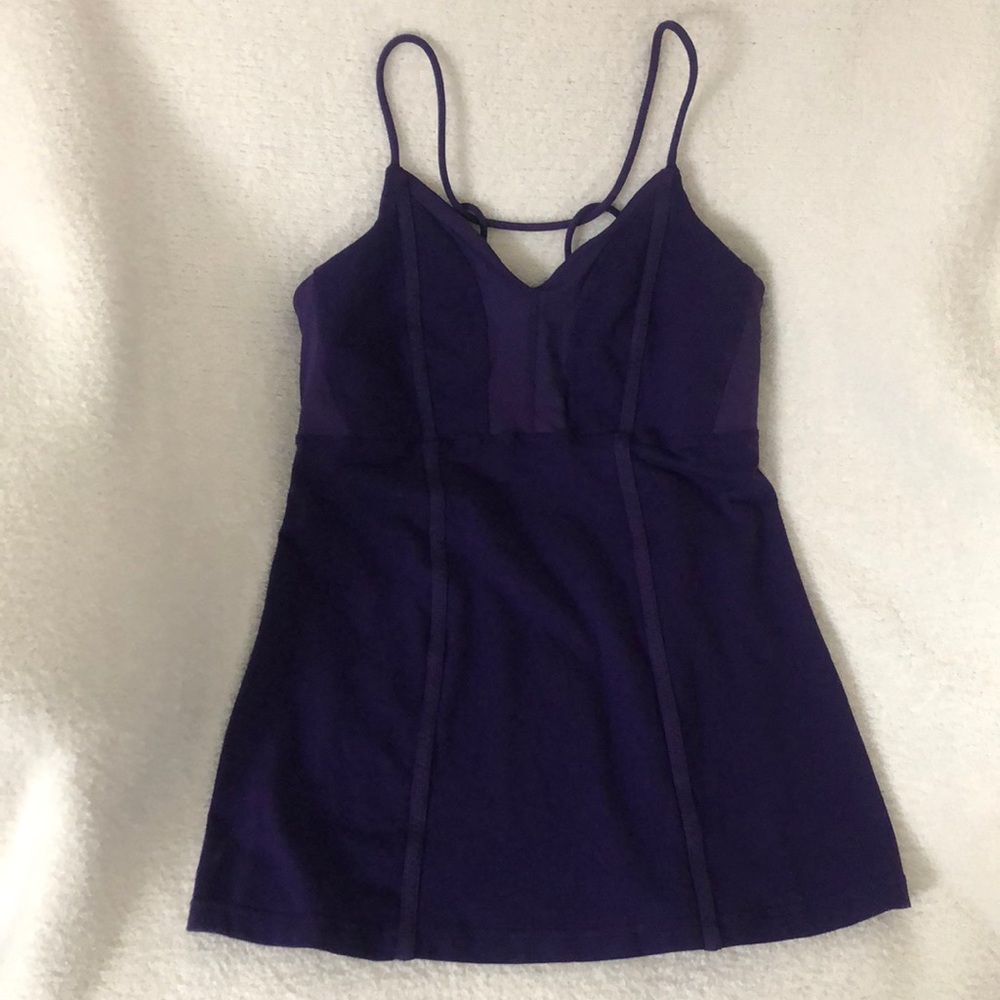 Lululemon Purple Workout Tank Top Strappy Back with Built In Bra Size 4